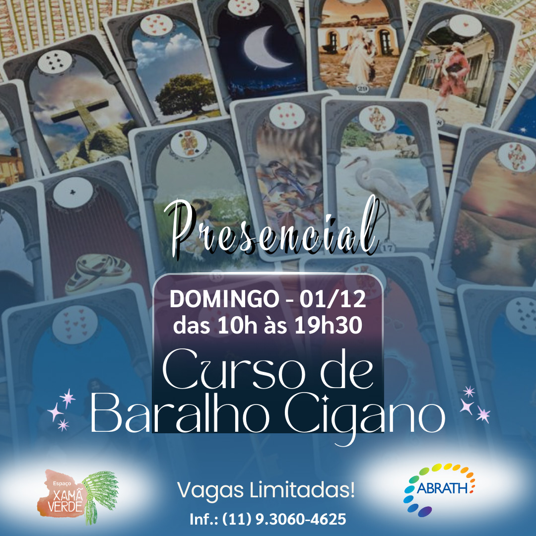 Curso de Baralho Cigano da Espaço Xamã Verde